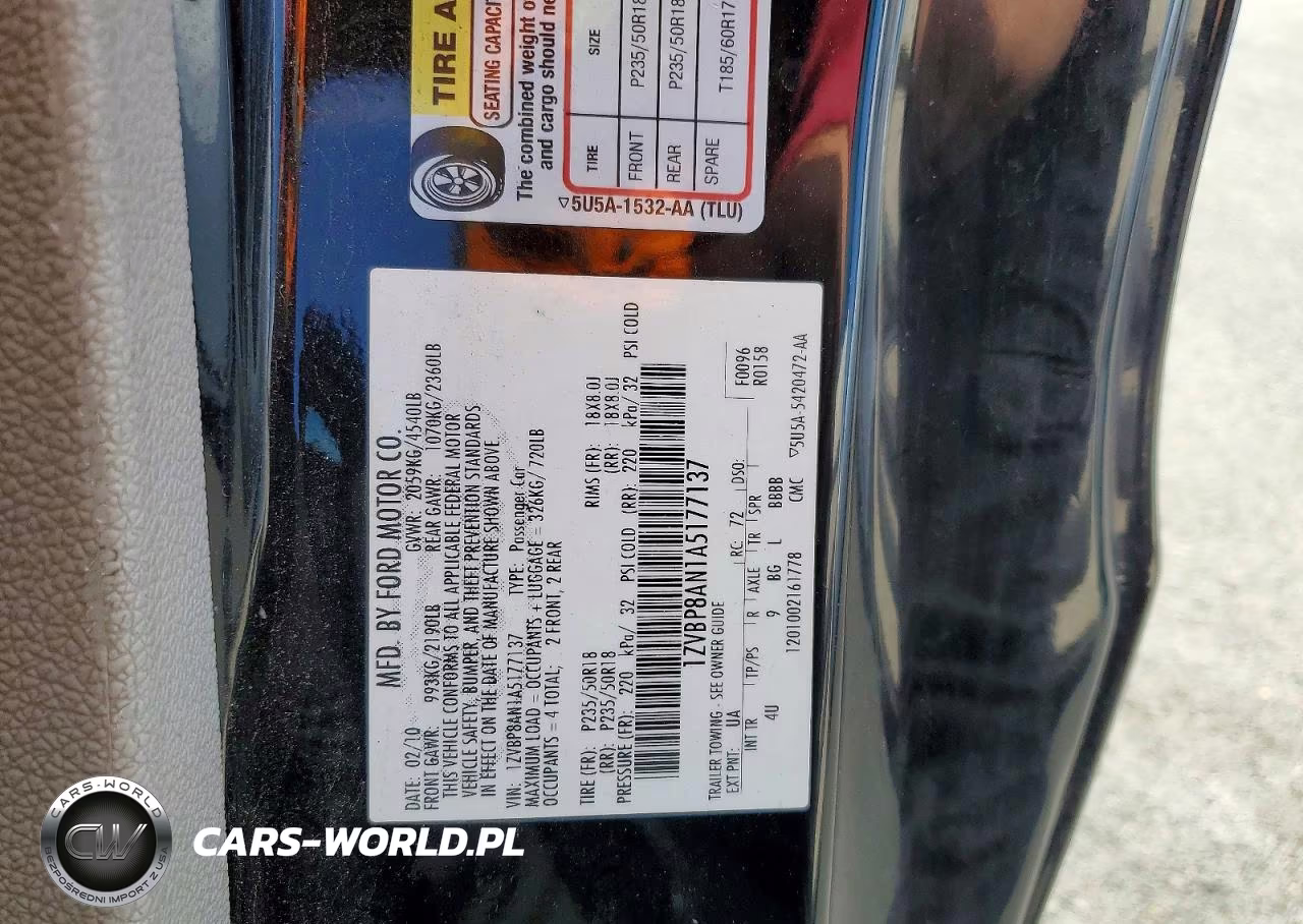 2010 Ford Mustang VIN:1ZVBP8AN1A5177137 - 12