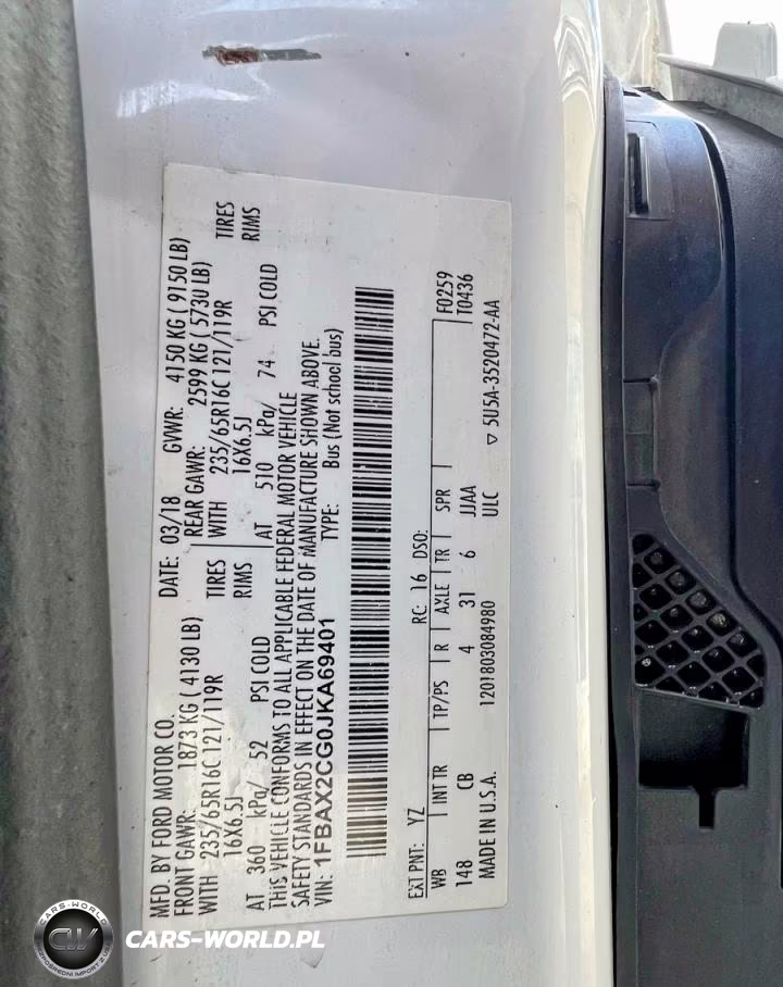 2018 Ford Transit-350 Xlt VIN:1FBAX2CG0JKA69401 - 10