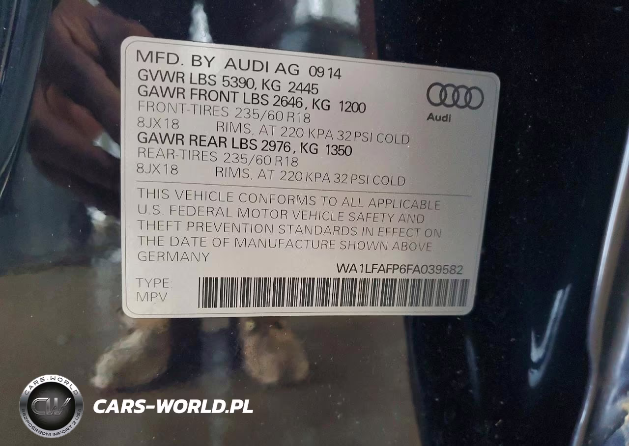 2015 Audi Q5 Premium Plus VIN:WA1LFAFP6FA039582 - 13