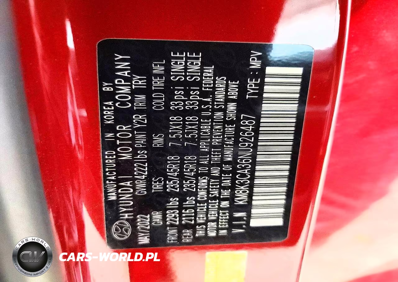 2022 Hyundai Kona N Line VIN:KM8K3CA36NU926487 - 13