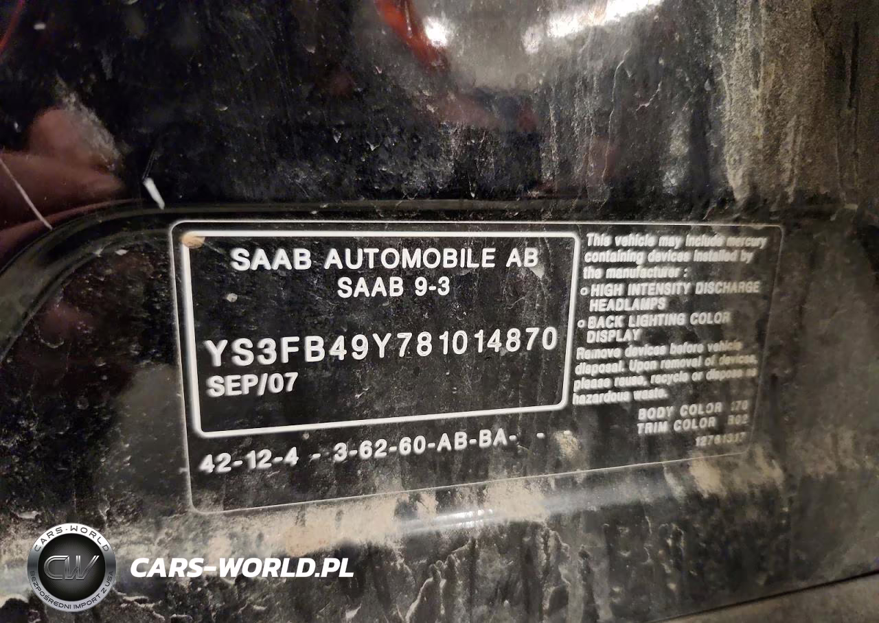 2008 Saab 9-3 2.0T VIN:YS3FB49Y781014870 - 12