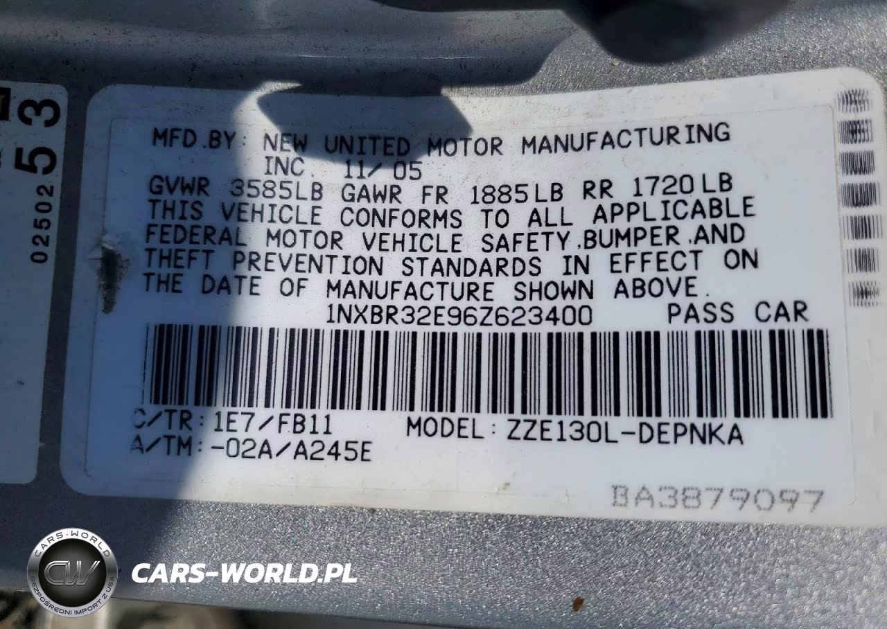 2006 Toyota Corolla Le VIN:1NXBR32E96Z623400 - 12