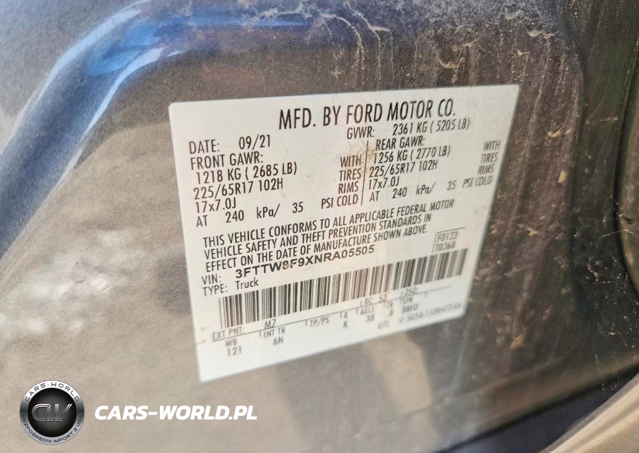 2022 Ford Maverick Lariat VIN:3FTTW8F9XNRA05505 - 12