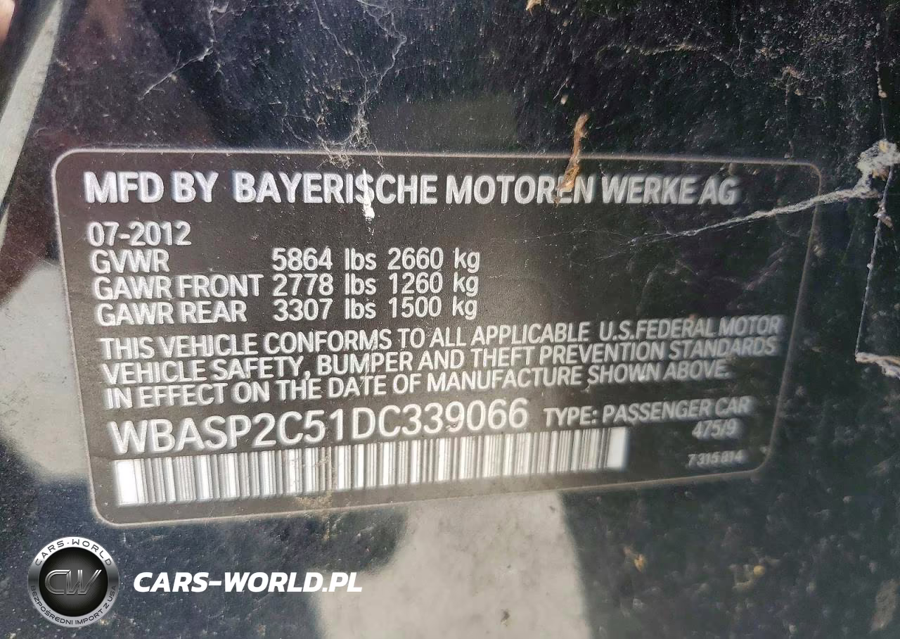 2013 BMW 535 Xigt VIN:WBASP2C51DC339066 - 12