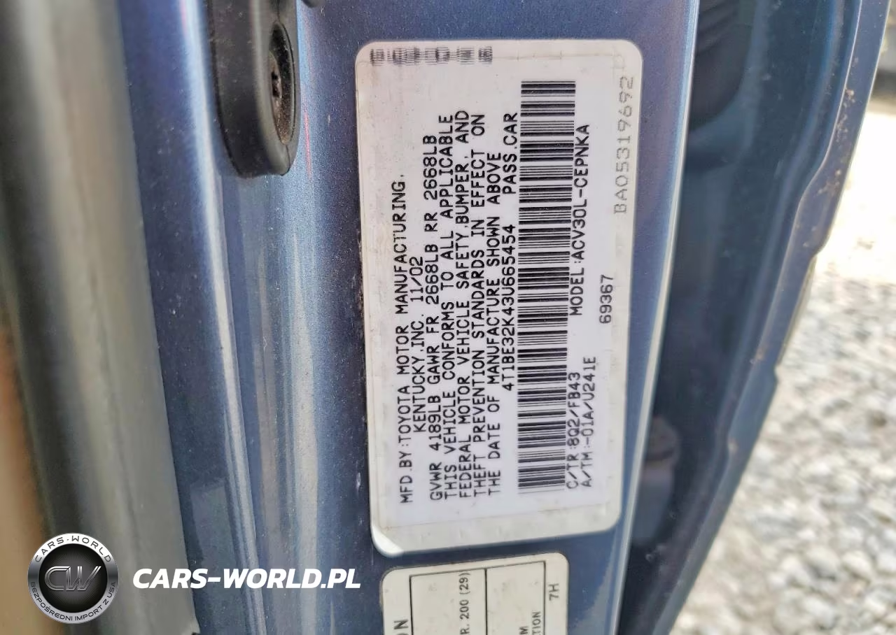 2003 Toyota Camry Le VIN:4T1BE32K43U665454 - 12