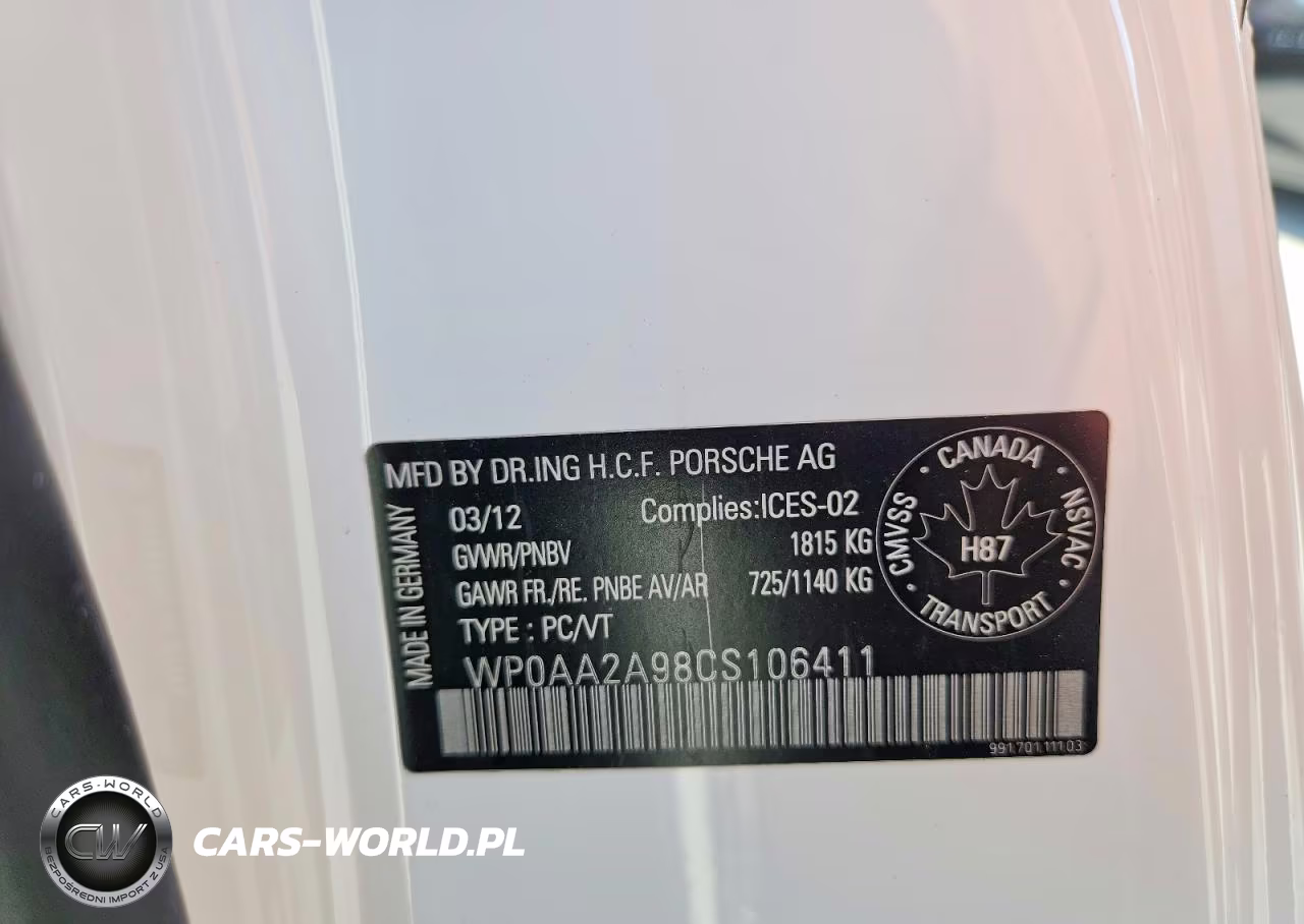 2012 Porsche 911 Carrera VIN:WP0AA2A98CS106411 - 12
