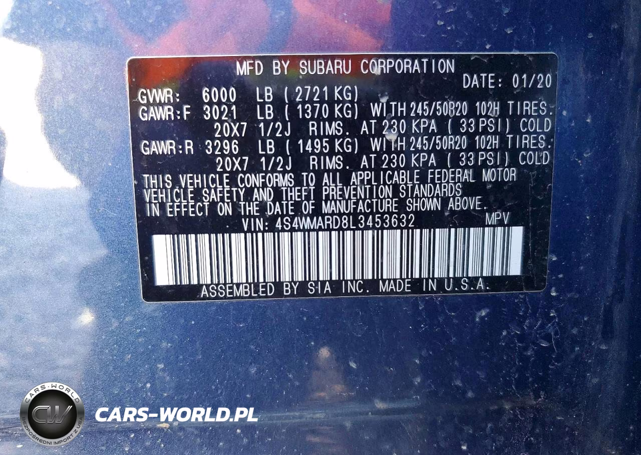 2020 Subaru Ascent Touring VIN:4S4WMARD8L3453632 - 13