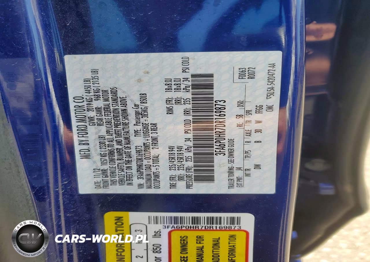 2013 Ford Fusion Se VIN:3FA6P0HR7DR169873 - 12