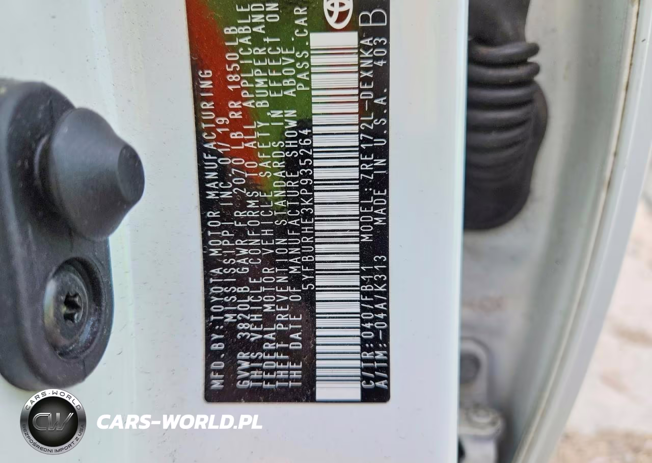 2019 Toyota Corolla Le VIN:5YFBURHE3KP935264 - 12