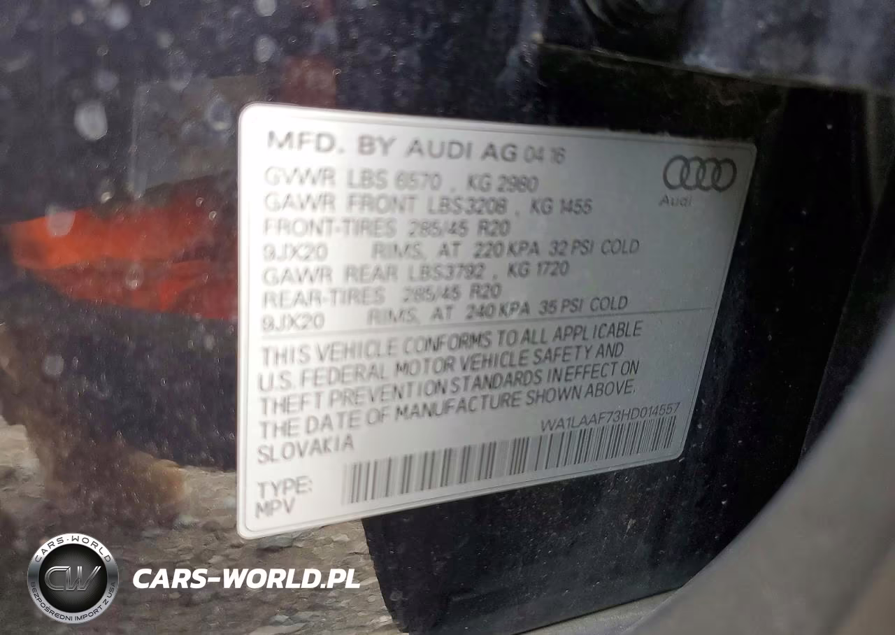 2017 Audi Q7 Premium Plus VIN:WA1LAAF73HD014557 - 13