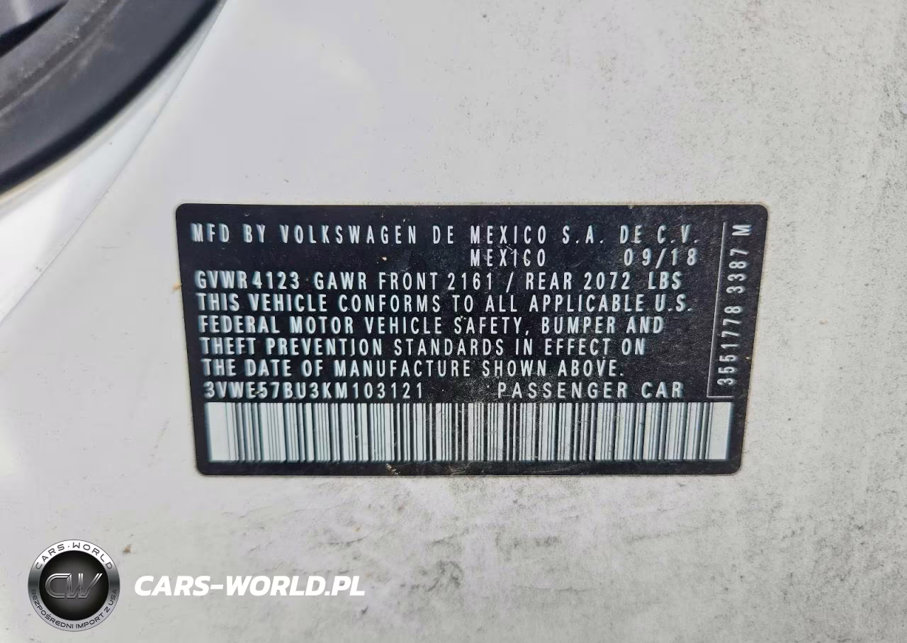 2019 Volkswagen Jetta Sel VIN:3VWE57BU3KM103121 - 12