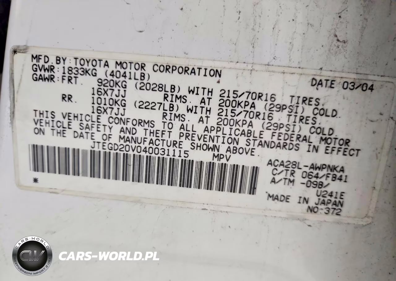 2004 Toyota Rav4 Base VIN:JTEGD20V040031115 - 14