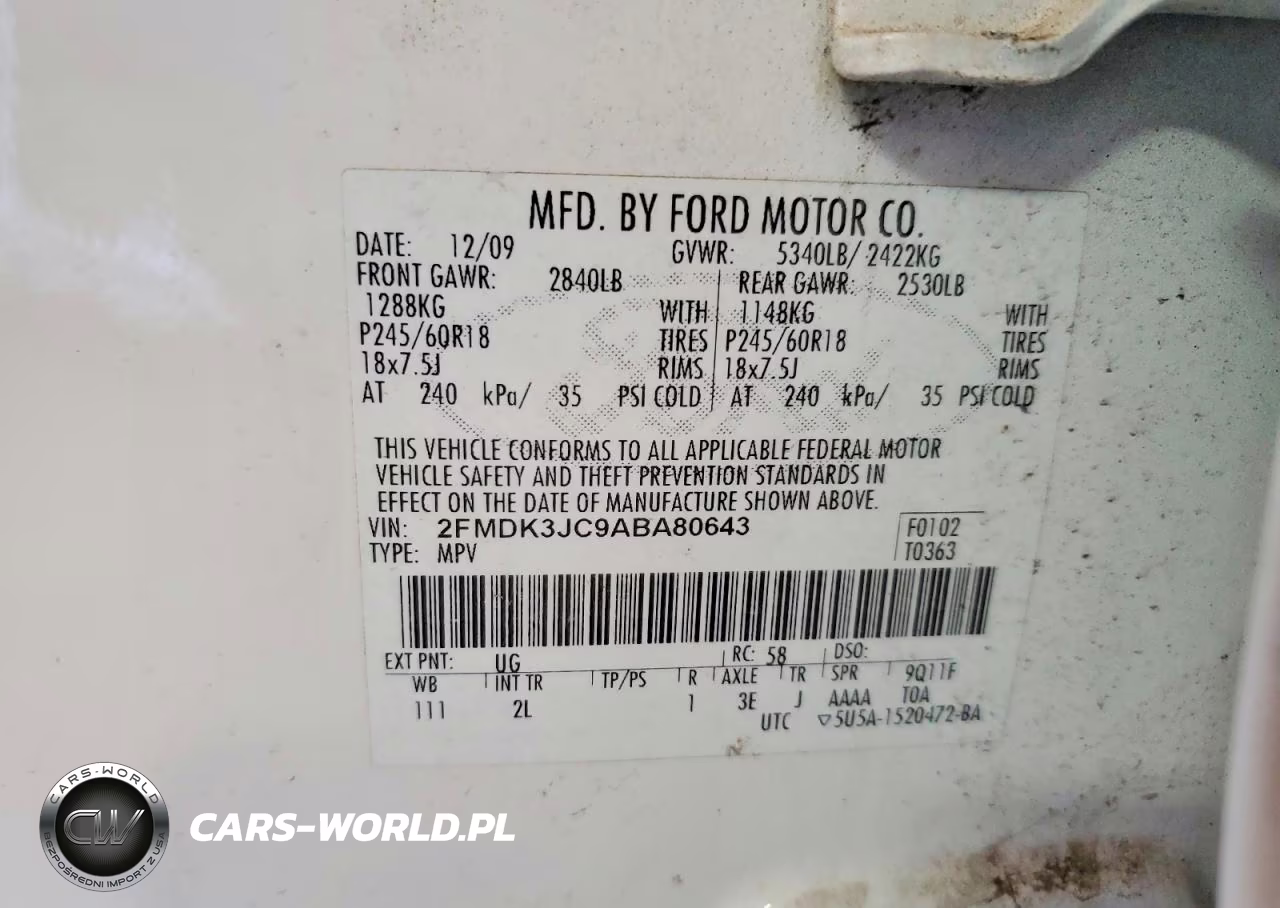 2010 Ford Edge Sel VIN:2FMDK3JC9ABA80643 - 13