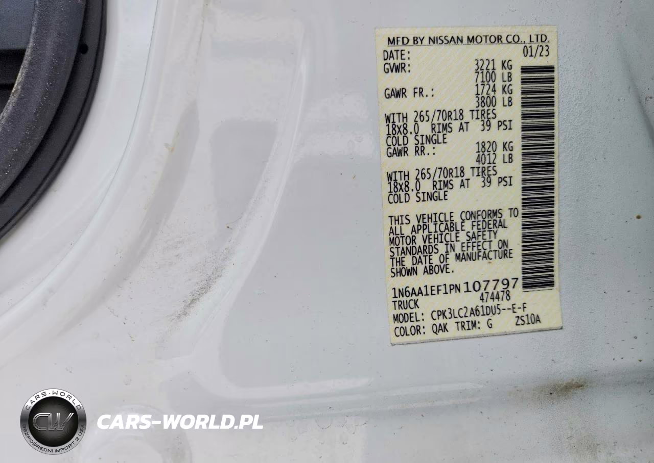 2023 Nissan Titan Sv VIN:1N6AA1EF1PN107797 - 12
