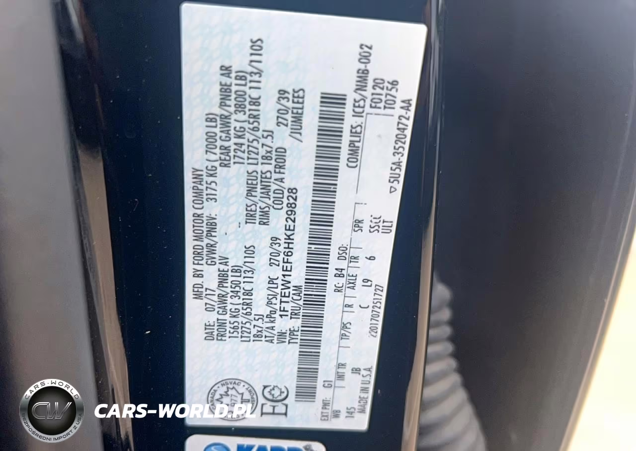 2017 Ford F150 Supercrew VIN:1FTEW1EF6HKE29828 - 10