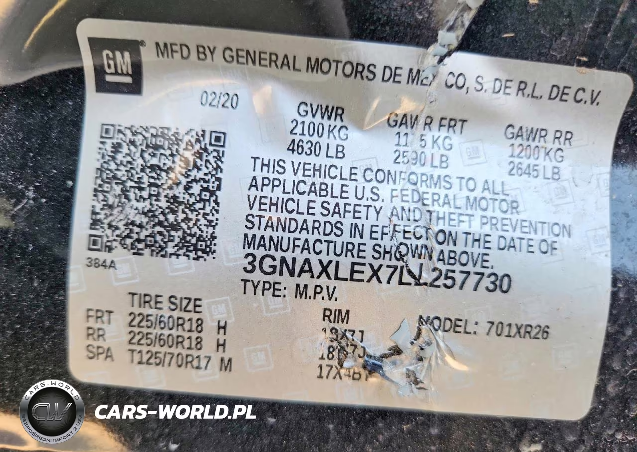 2020 Chevrolet Equinox Lt VIN:3GNAXLEX7LL257730 - 14