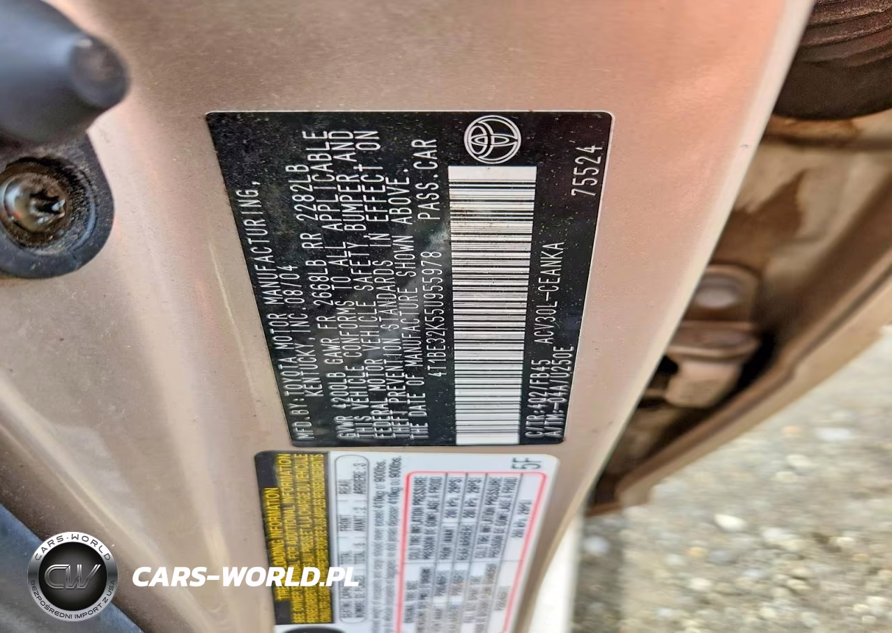 2005 Toyota Camry Le VIN:4T1BE32K55U955978 - 12