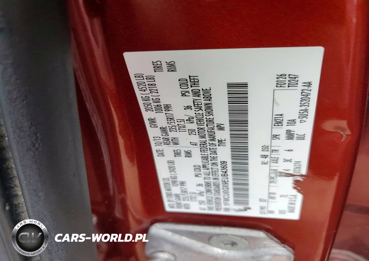 2014 Ford Escape Se VIN:1FMCU0GX9EUB43609 - 13
