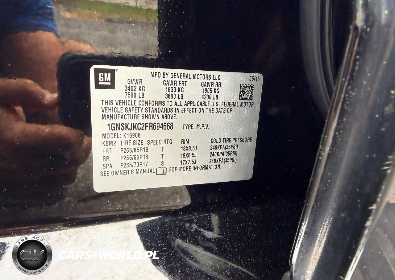 2015 Chevrolet Suburban K1500 Lt VIN:1GNSKJKC2FR694668 - 10