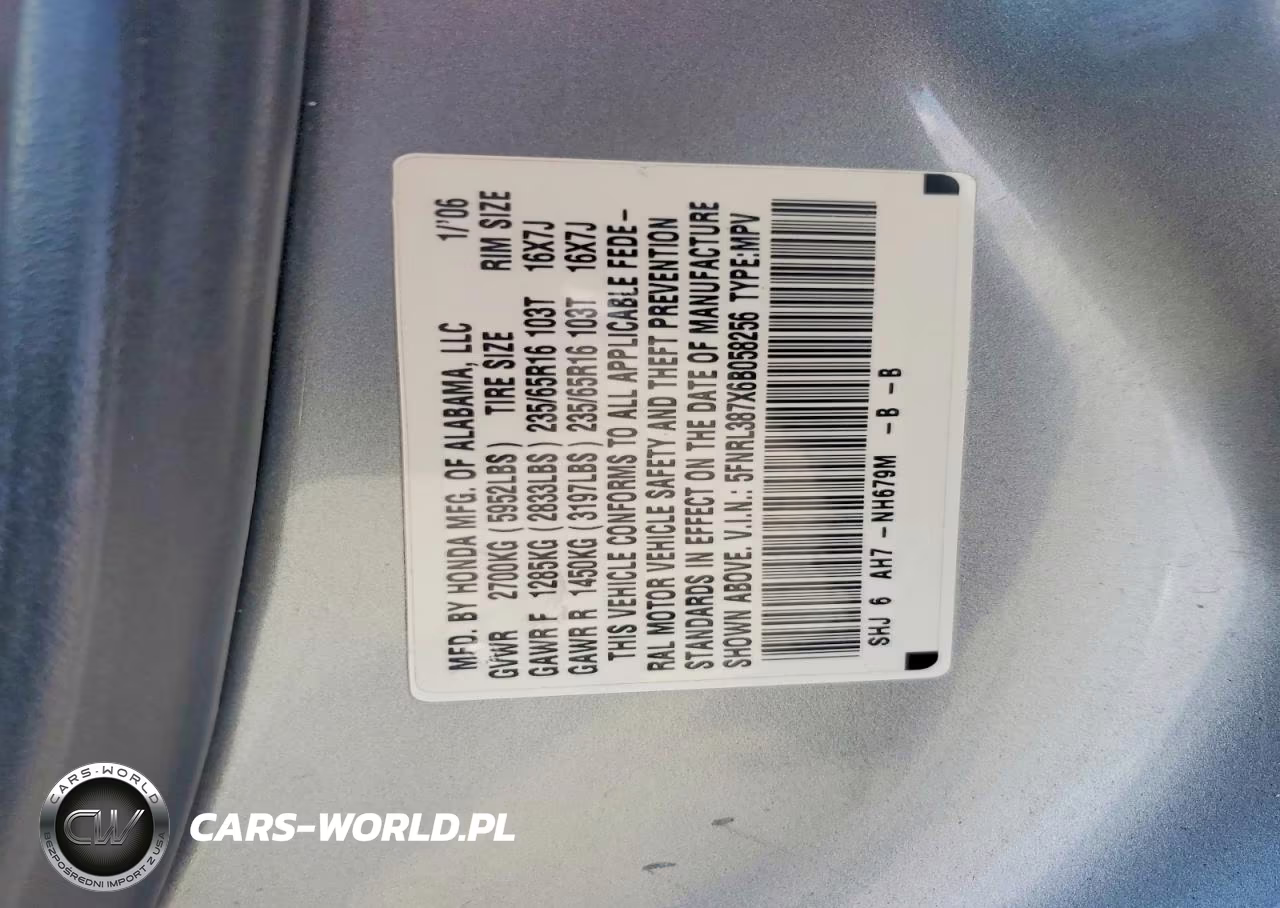 2006 Honda Odyssey Exl VIN:5FNRL387X6B058256 - 13