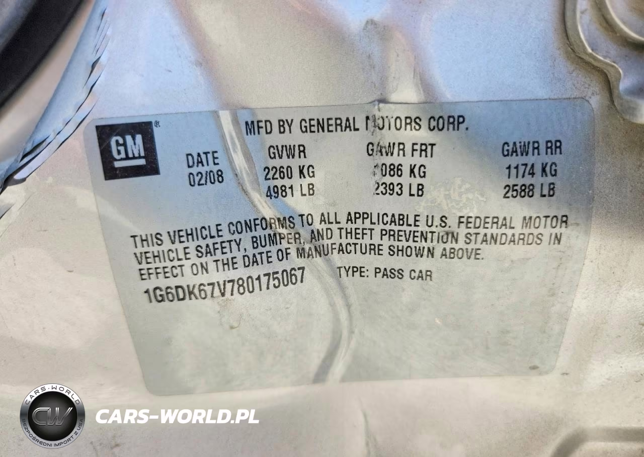 2008 Cadillac Sts VIN:1G6DK67V780175067 - 12