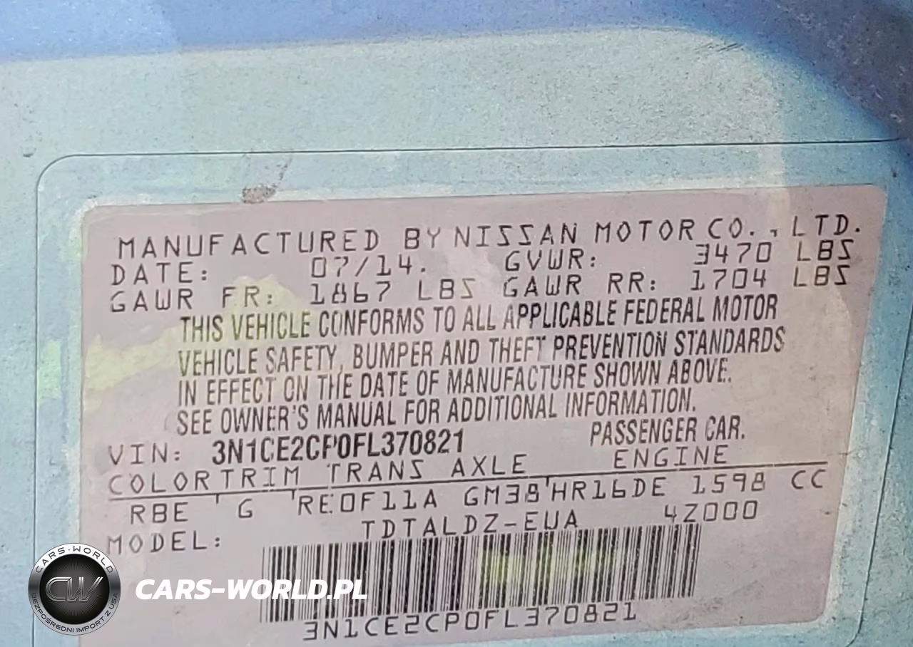 2015 Nissan Versa Note S VIN:3N1CE2CP0FL370821 - 12