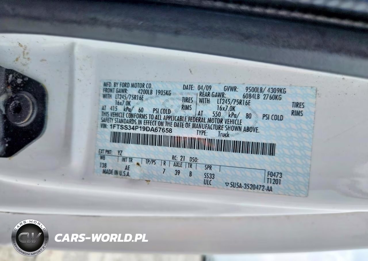 2009 Ford Econoline E350 Super Duty Van VIN:1FTSS34P19DA67658 - 12
