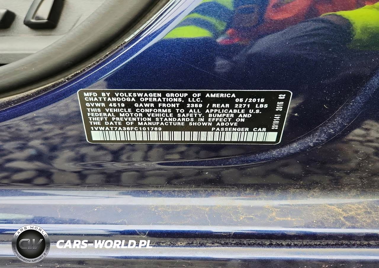 2015 Volkswagen Passat S VIN:1VWAT7A36FC101769 - 12