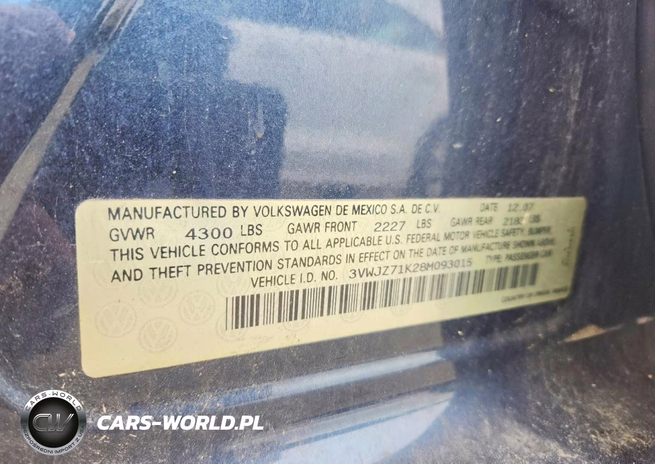 2008 Volkswagen Jetta S VIN:3VWJZ71K28M093015 - 12