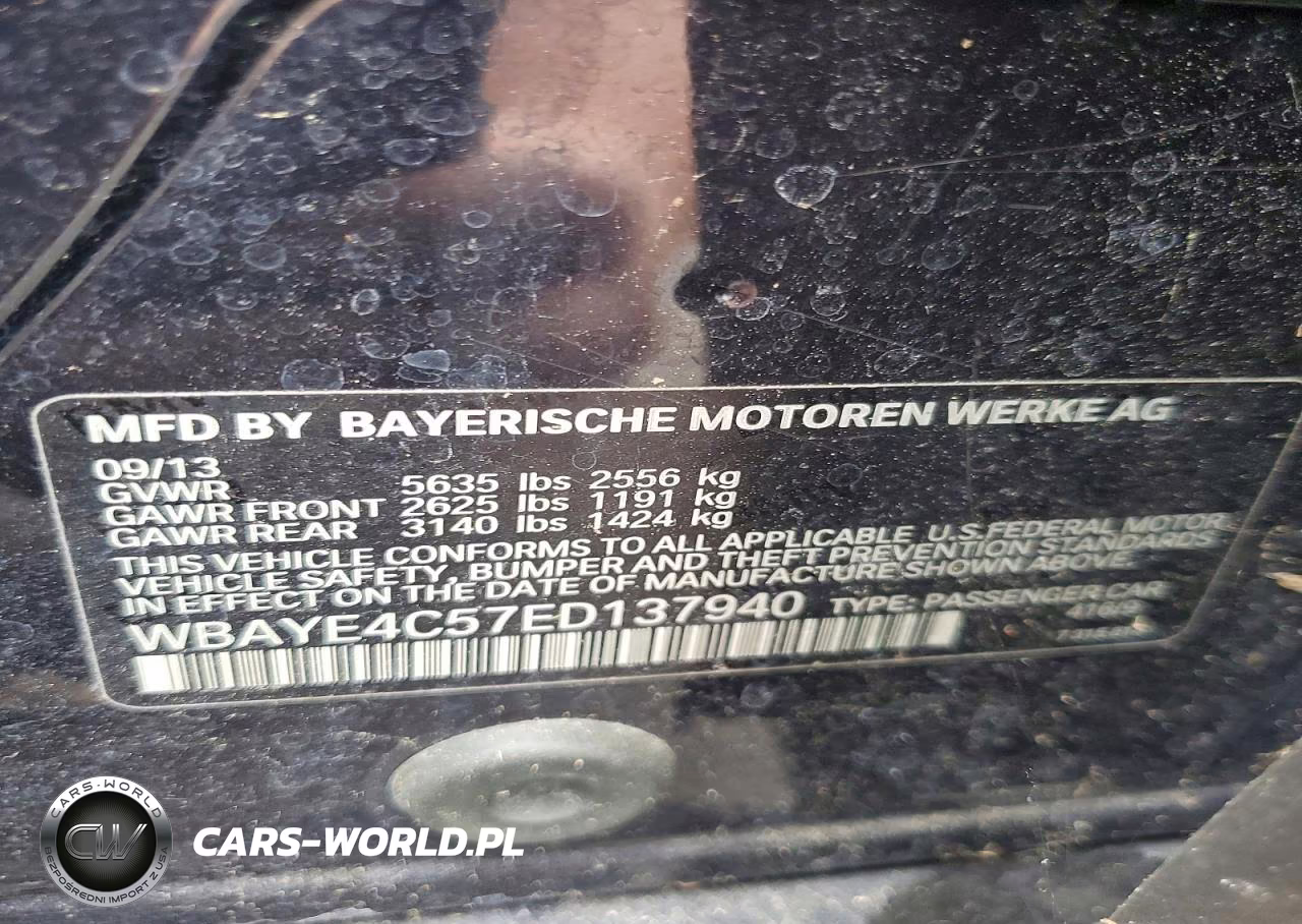 2014 BMW 740 Li VIN:WBAYE4C57ED137940 - 12