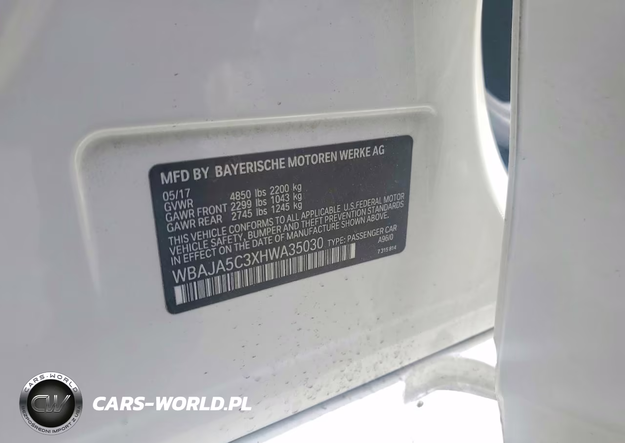 2017 BMW 530 I VIN:WBAJA5C3XHWA35030 - 12