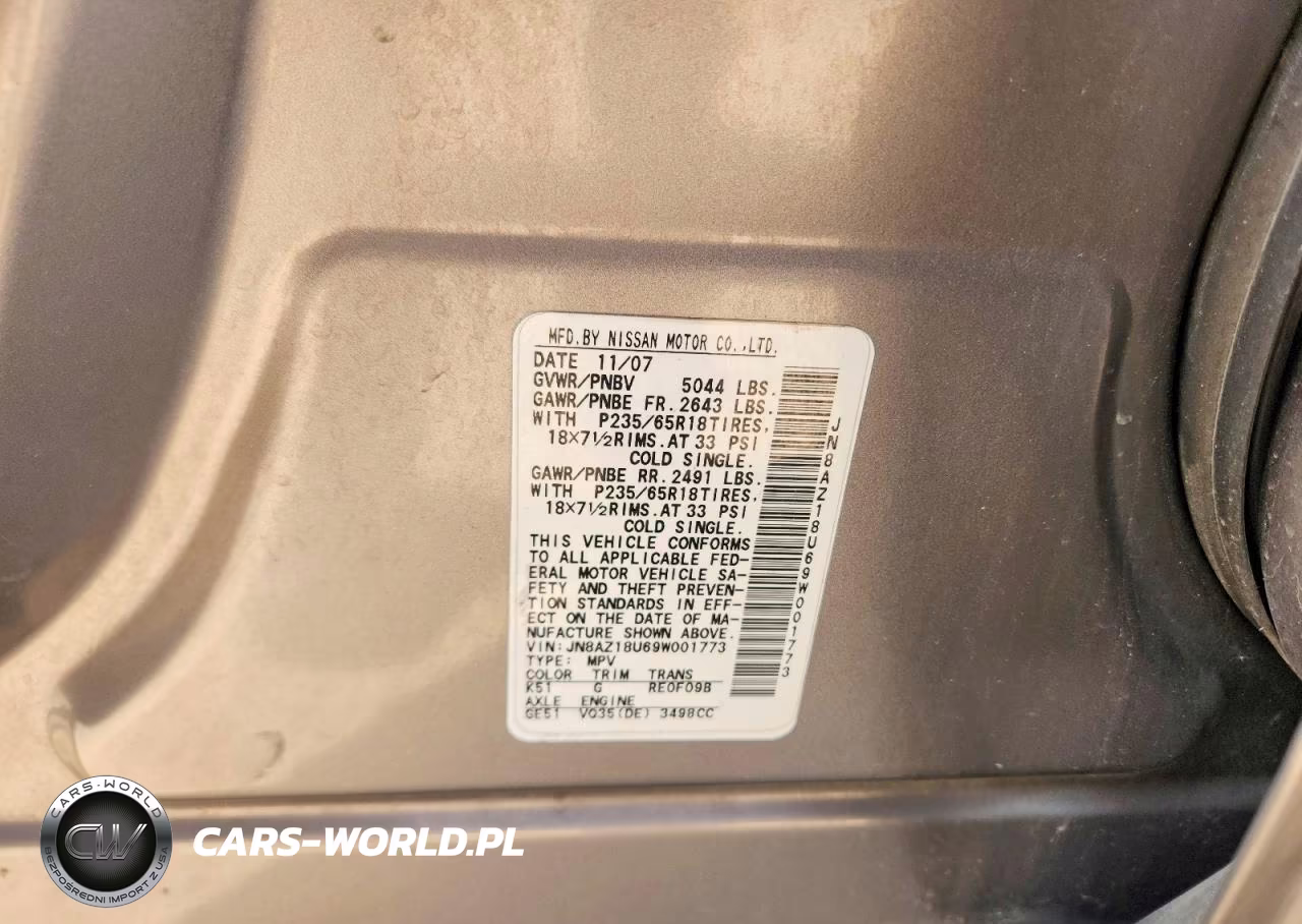 2009 Nissan Murano S VIN:JN8AZ18U69W001773 - 14
