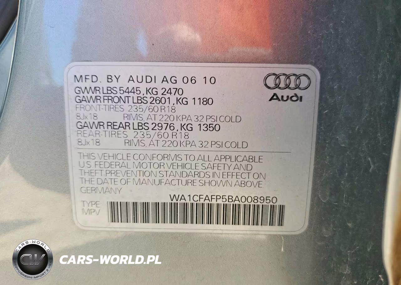 2011 Audi Q5 Premium VIN:WA1CFAFP5BA008950 - 13