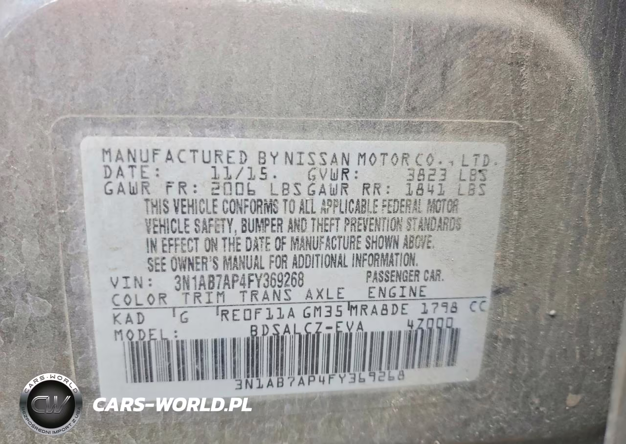 2015 Nissan Sentra S VIN:3N1AB7AP4FY369268 - 12