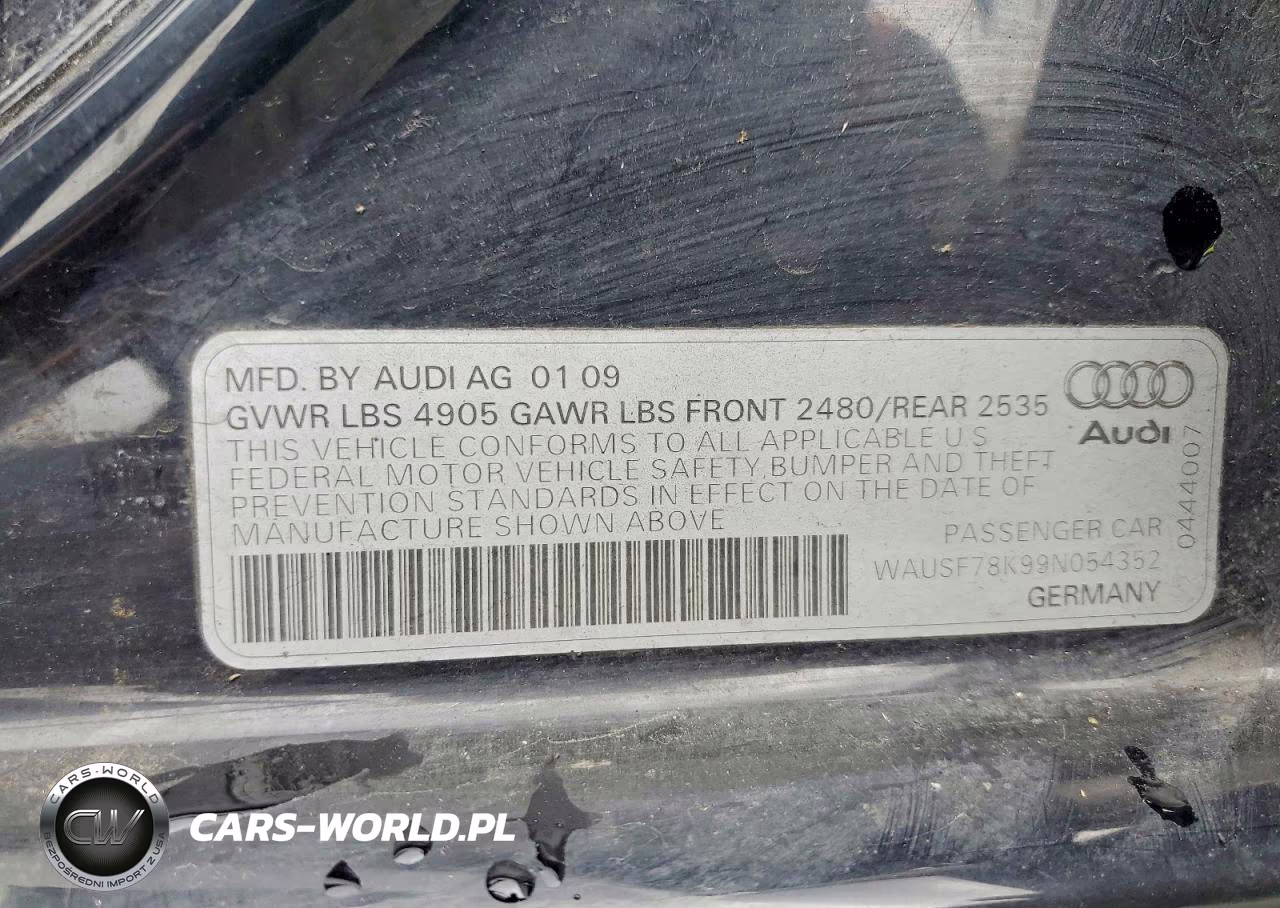 2009 Audi A4 Premium Plus VIN:WAUSF78K99N054352 - 13