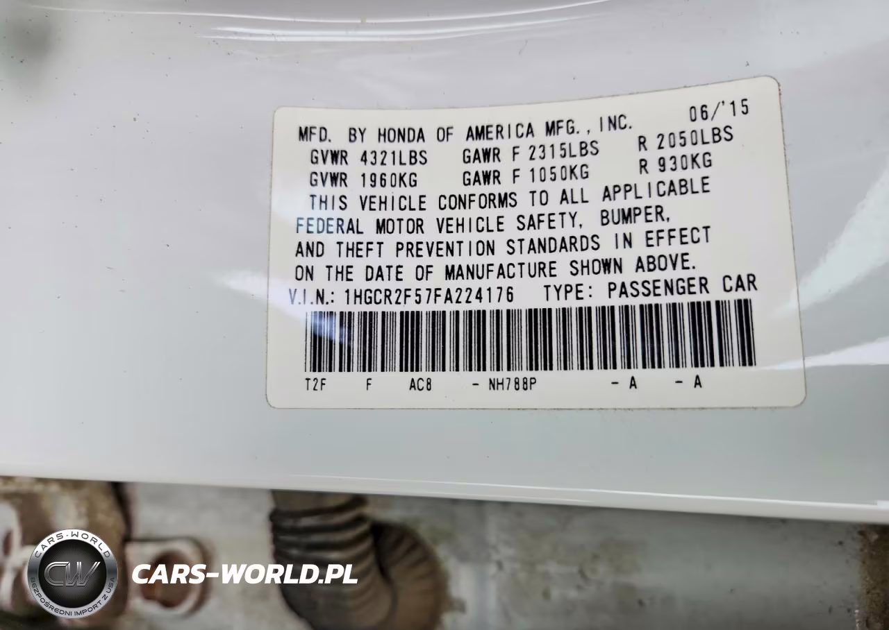 2015 Honda Accord Sport VIN:1HGCR2F57FA224176 - 13