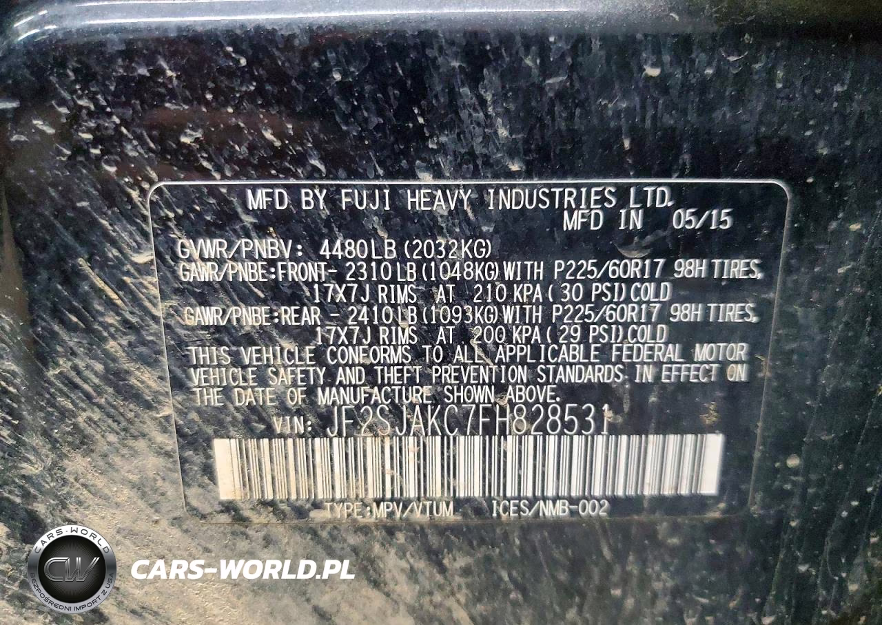 2015 Subaru Forester 2.5I Limited VIN:JF2SJAKC7FH828531 - 13