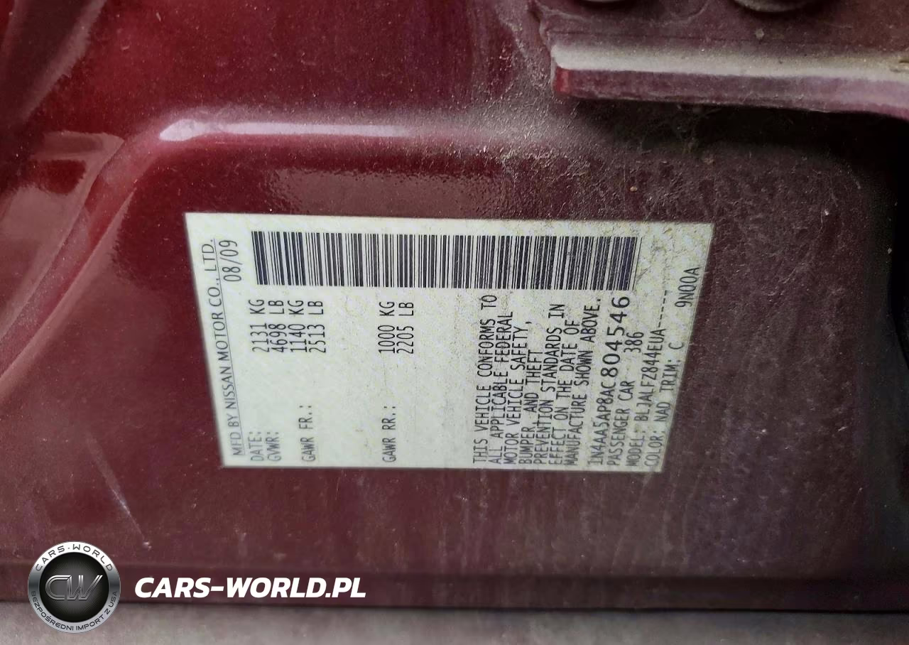 2010 Nissan Maxima 3.5 S VIN:1N4AA5AP8AC804546 - 12
