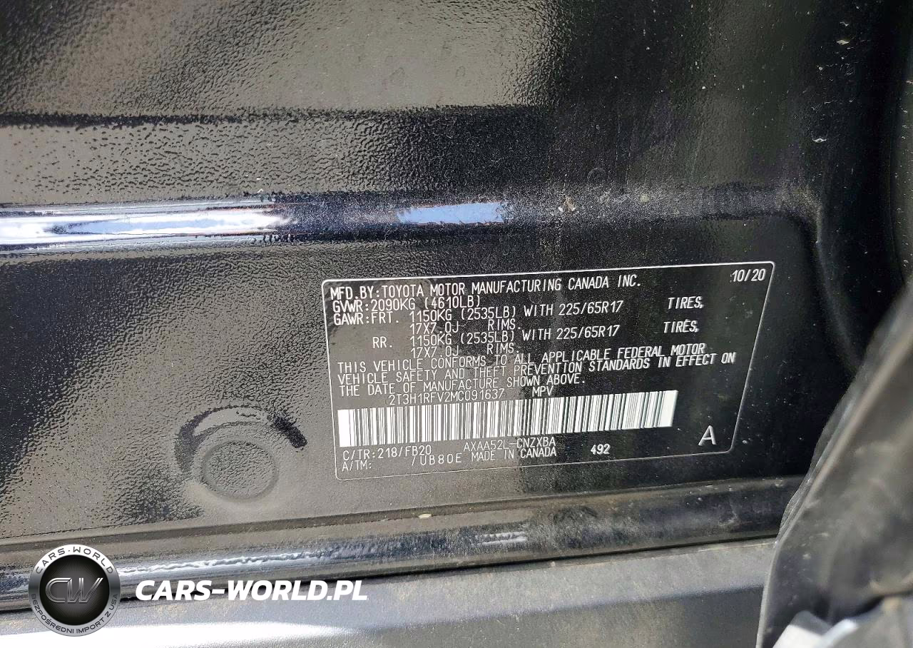 2021 Toyota Rav4 Le VIN:2T3H1RFV2MC091637 - 14