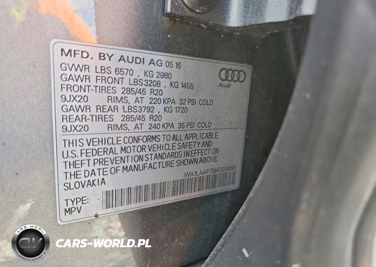 2017 Audi Q7 Premium Plus VIN:WA1LAAF79HD019391 - 13