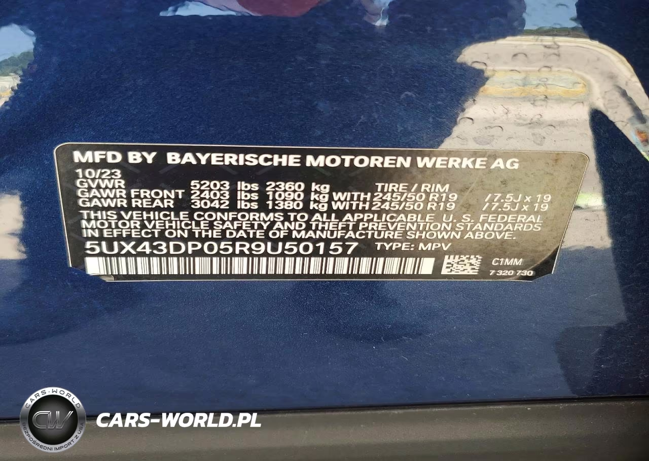 2024 BMW X3 Sdrive30I VIN:5UX43DP05R9U50157 - 13