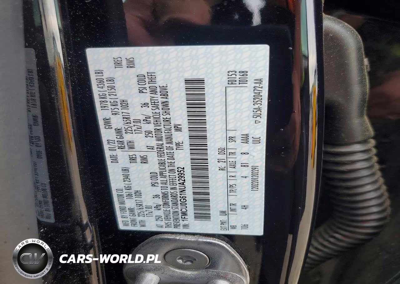 2022 Ford Escape Se VIN:1FMCU0G61NUA29952 - 12