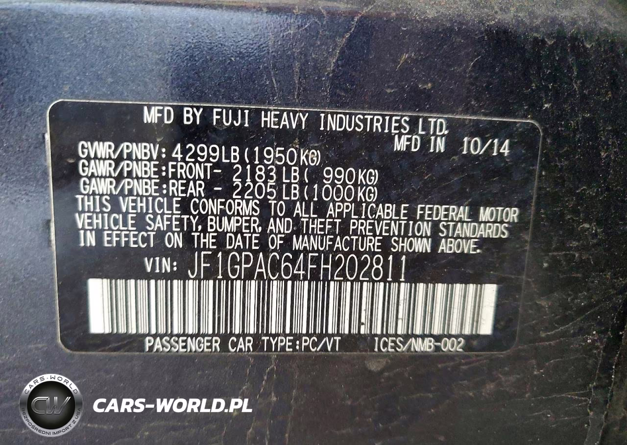 2015 Subaru Impreza Premium VIN:JF1GPAC64FH202811 - 12