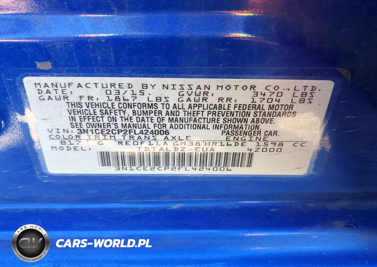 2015 Nissan Versa Note Sv VIN:3N1CE2CP2FL424006 - 13