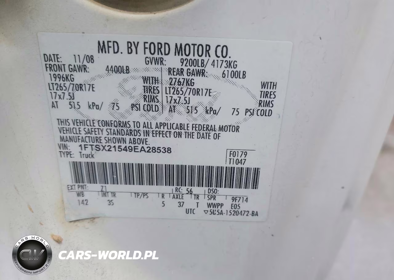 2009 Ford F250 Super Duty VIN:1FTSX21549EA28538 - 12