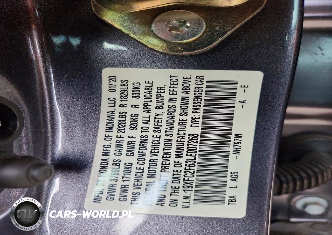 2020 Honda Civic Lx VIN:19XFC2F63LE007268 - 12