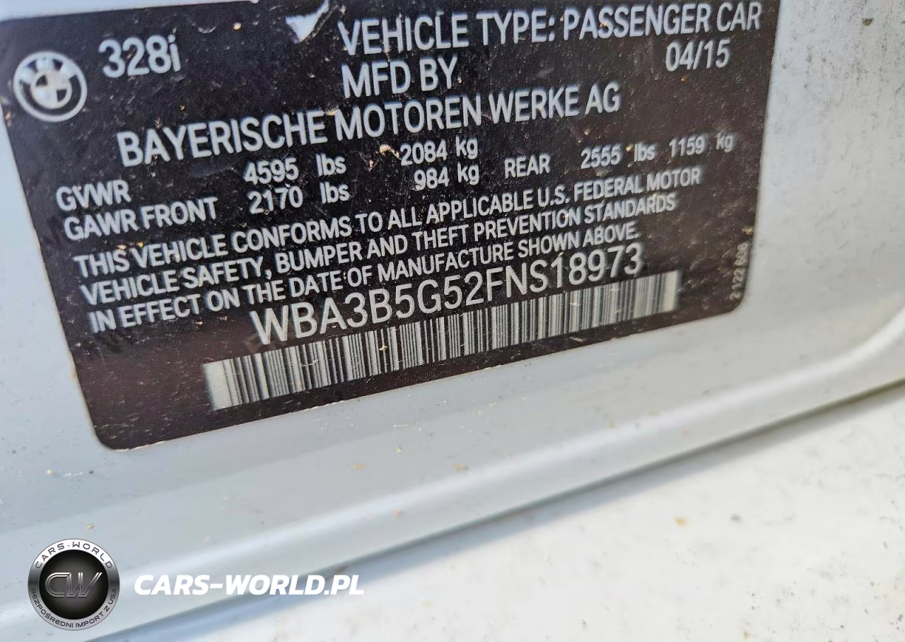 2015 BMW 328 Xi Sulev VIN:WBA3B5G52FNS18973 - 12