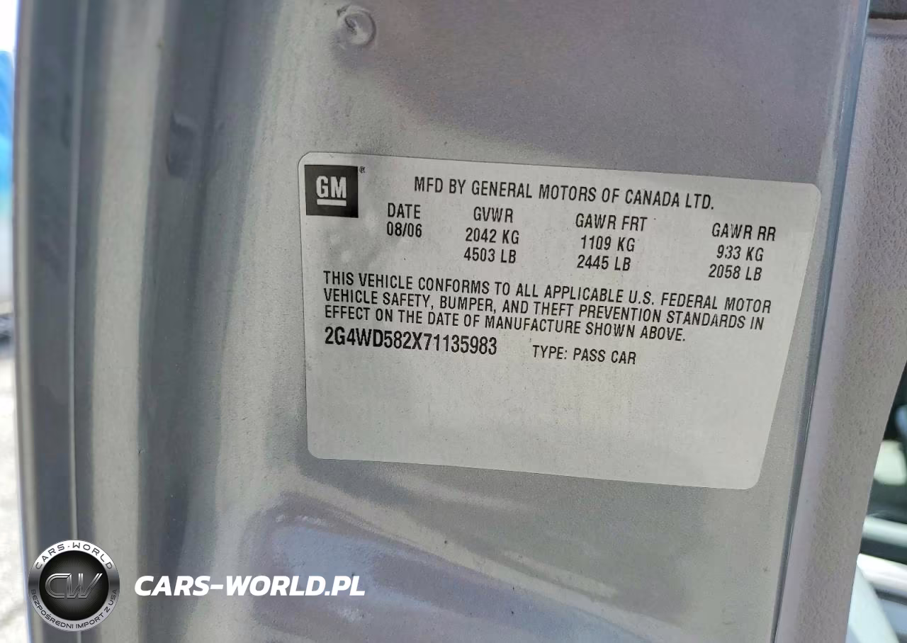 2007 Buick Lacrosse Cxl VIN:2G4WD582X71135983 - 12