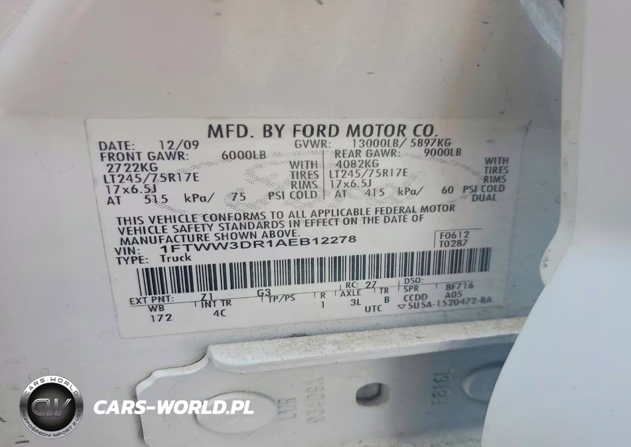 2010 Ford F350 Super Duty VIN:1FTWW3DR1AEB12278 - 13