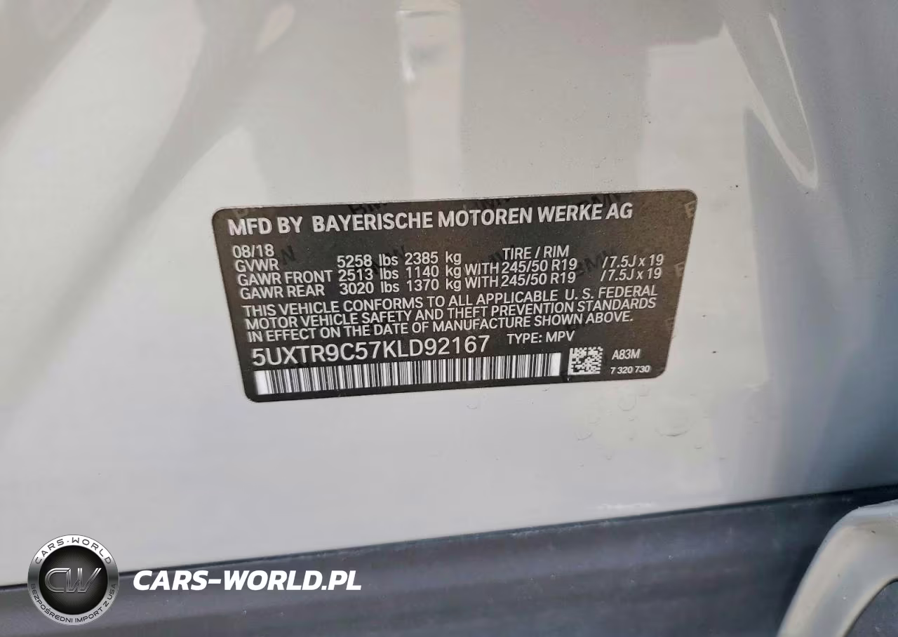 2019 BMW X3 xDrive30I VIN:5UXTR9C57KLD92167 - 13
